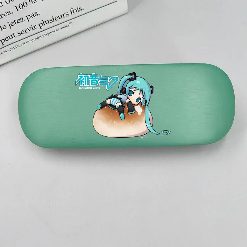 Hatsune Miku caja de gafas fundas para gafas cubierta dura caja para miopía soporte almacenamiento de gafas dibujos animados Anime niñas Protector de gafas regalo