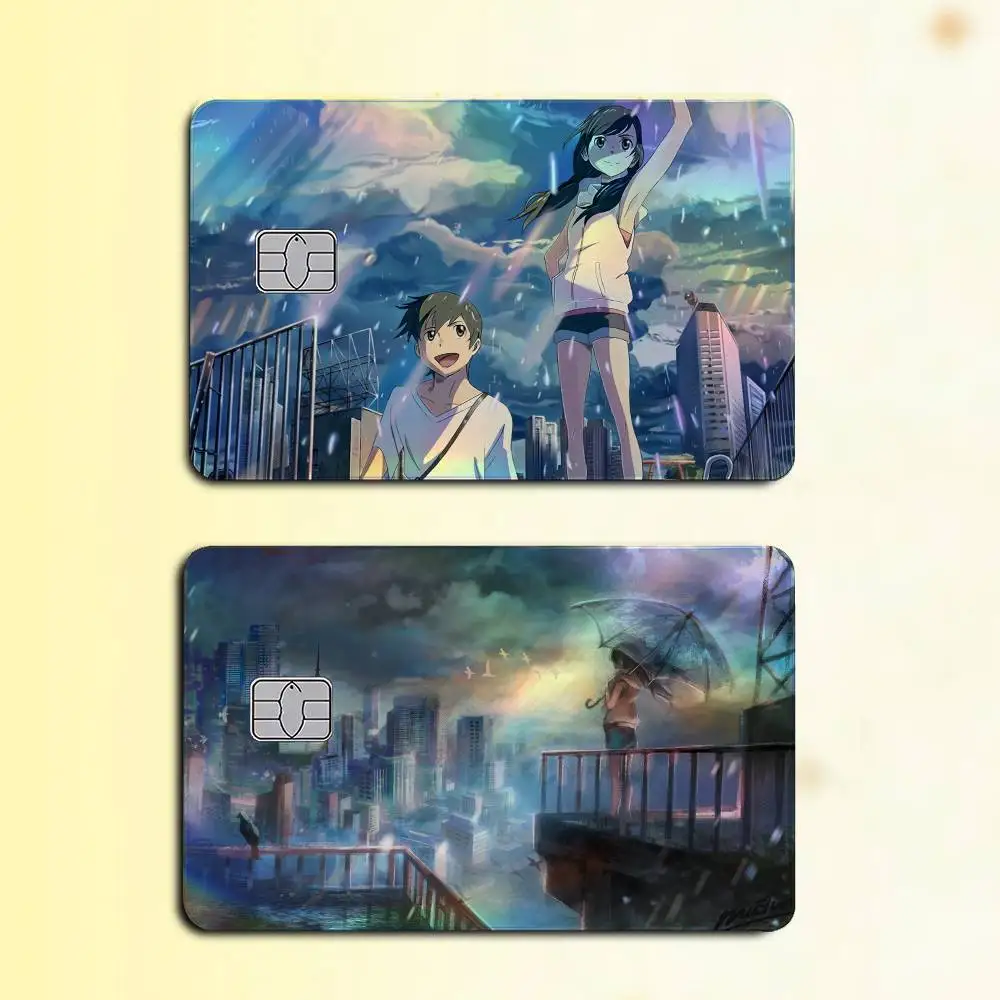 Weathering With You Laser Holographic Card Skin Sticker For Credit Debit Cards - 4pcs/Set Waterproof Scratch-Resistant Protector