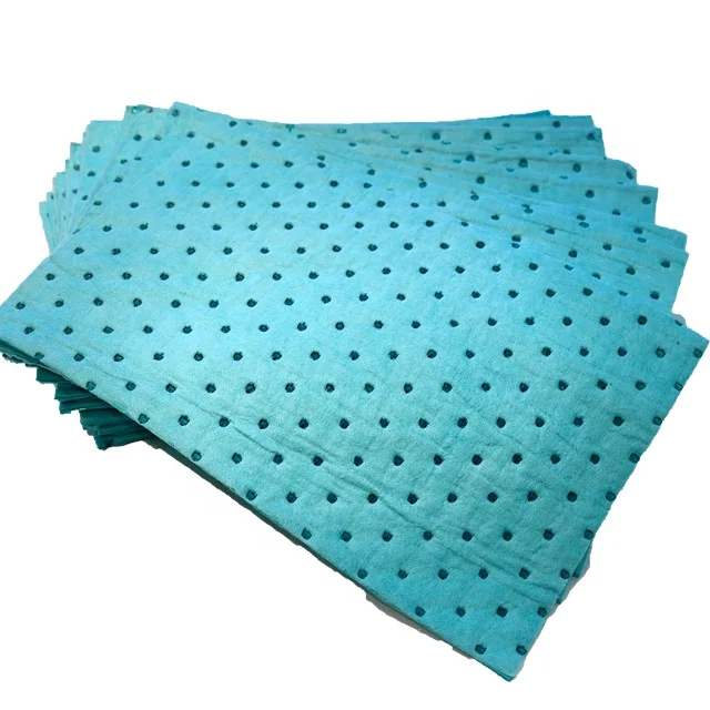 Nuovo tappetino monouso pesante verde polipropilene al 100% in fabbrica per cuscinetti assorbenti chimici e cuscinetti assorbenti per olio