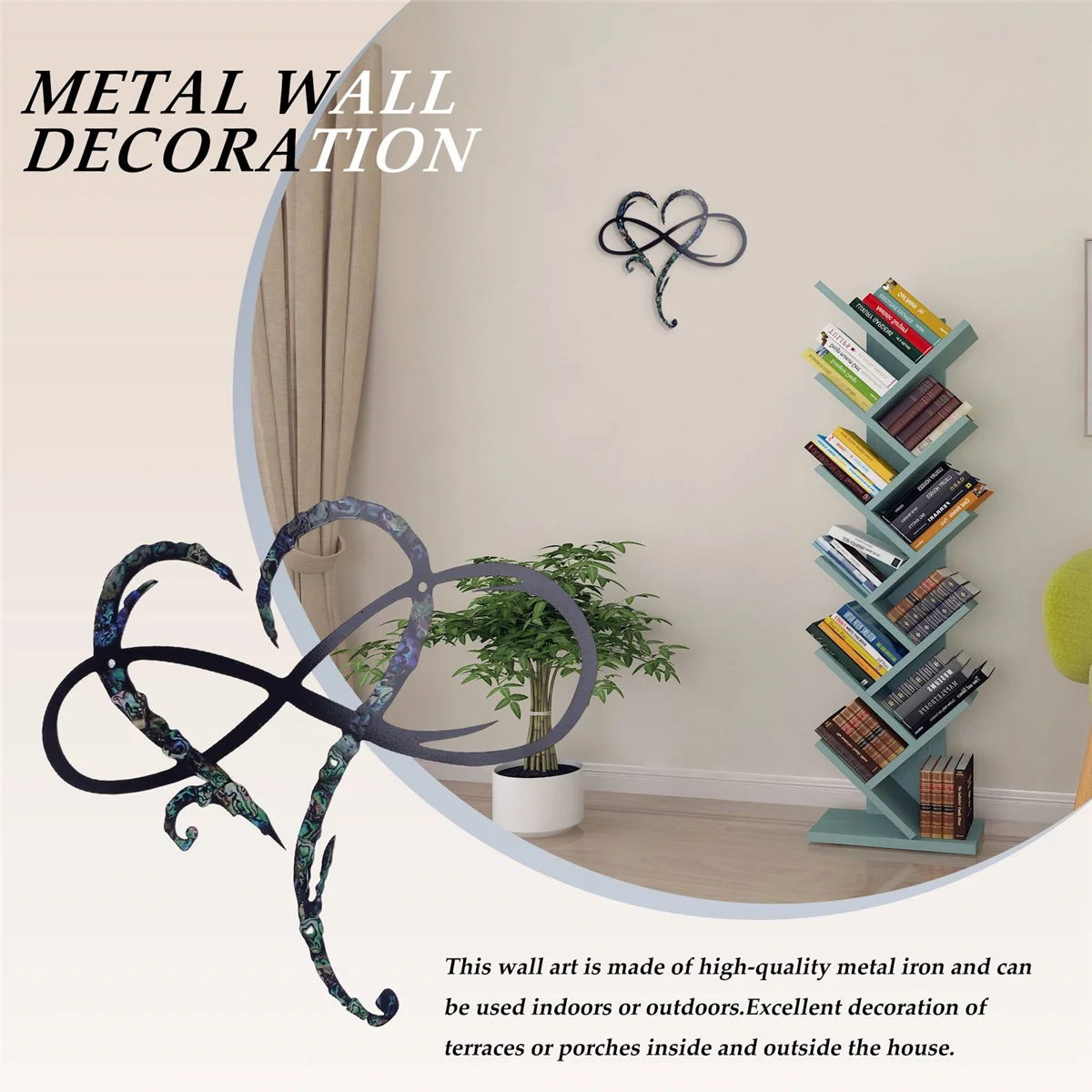 

B-T Metal Wall Decoration Design-Wall Art Room Decoration Eternal Love Infinite Heart Iron Art Decor Interior Decor-S