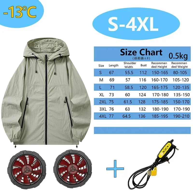 Men Women Smart Air Conditioning Cooling Jacket with Fans Intelligent Heat Dissipation UV Protection Outdoor Work Clothes Summer