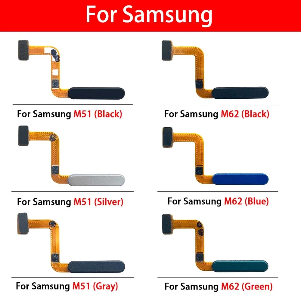 For Samsung M31 M31S M51 M62 M14 M23 5G Fingerprint Sensor Touch ID Power Switch ON OFF Home Button Side Key Flex Cable