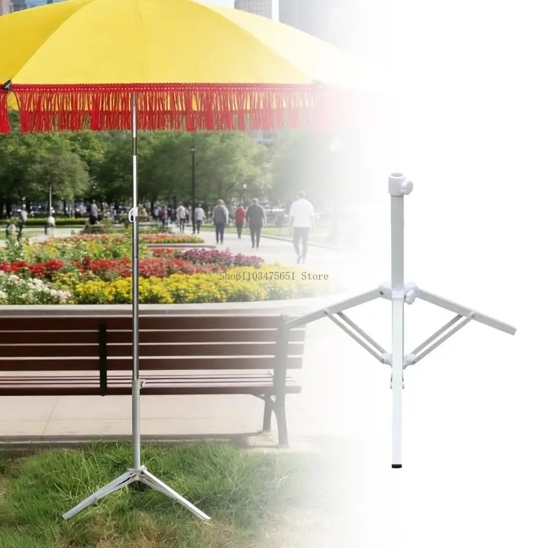  Triangular Iron Folding Sun Umbrellas Stand Support Base Garden Umbrellas Stand for Beach Garden Camping Fishing