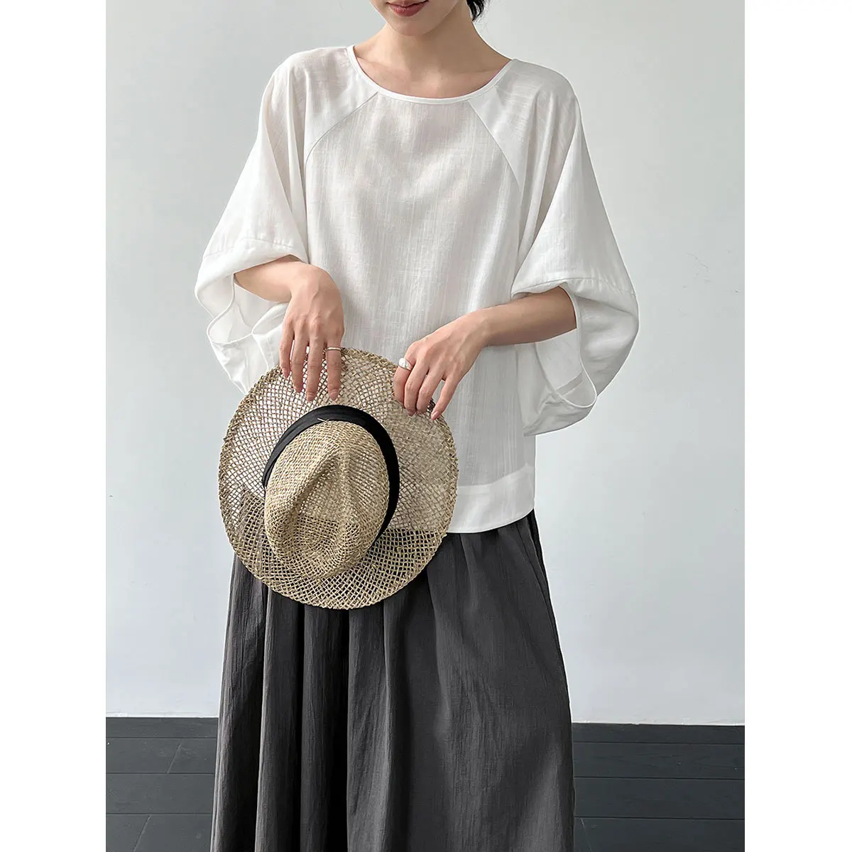 FANAN Sunscreen Pullover T-shirt For Women Round Neck Long Sleeve Office Lady Clothing Female 2026 Summer New