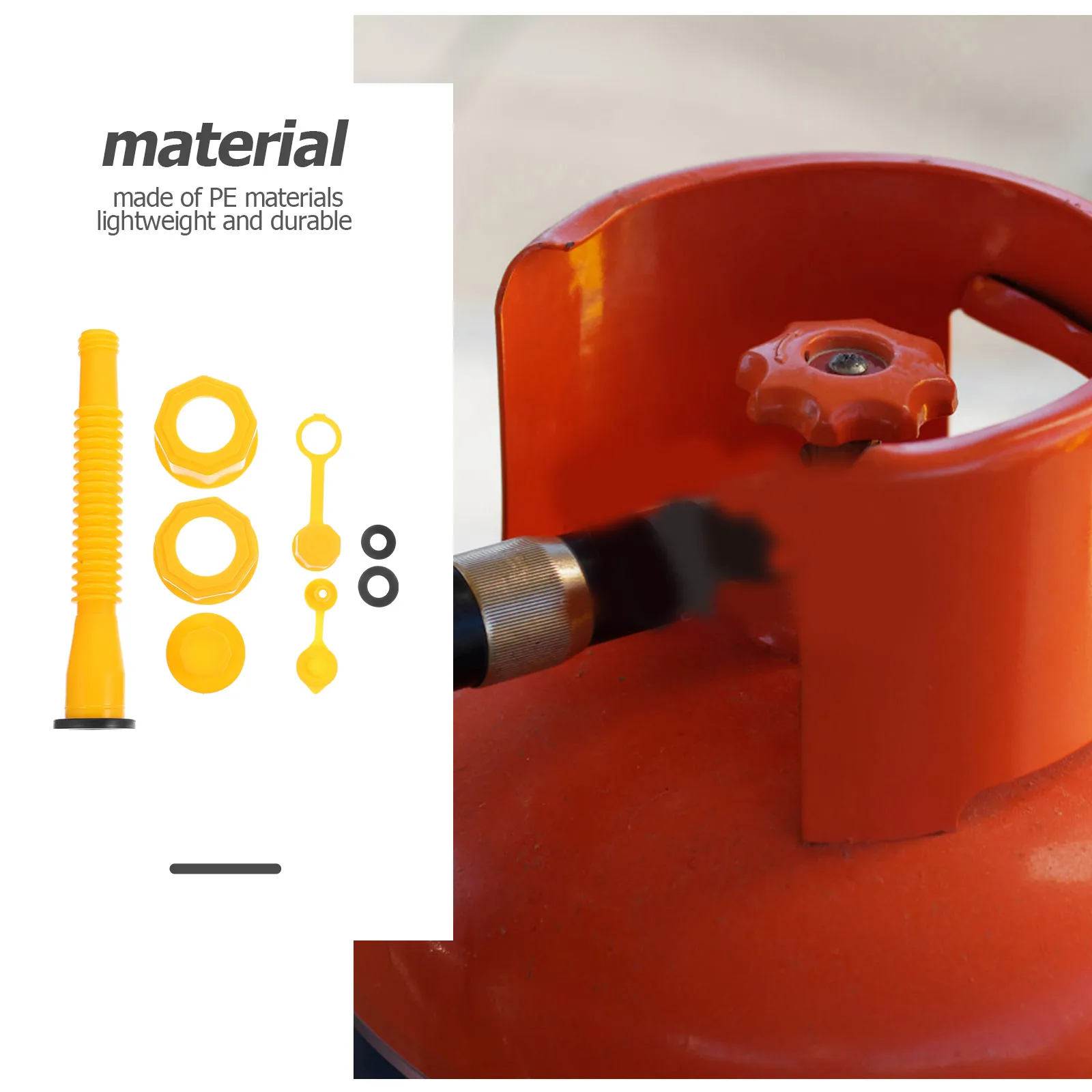 

1 set Gas Can Spout Replacement 1/2/5/10 Gallon ABS Material Durable Lightweight Compatible Practical Fuel Can Nozzle Cap