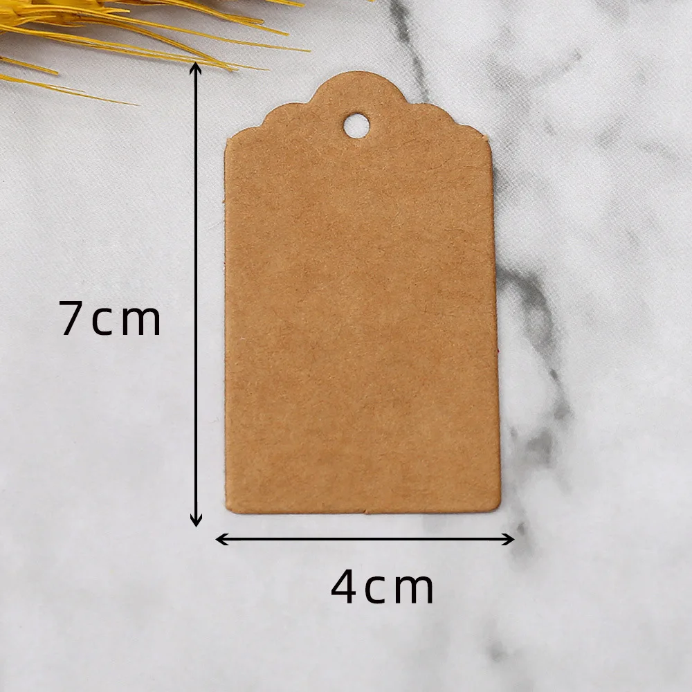 50pcs Kraft Paper Tags White Cardboard Cards with Strings Wedding Birthday Christmas Party Gift Tag Cookie Packaging Supplies