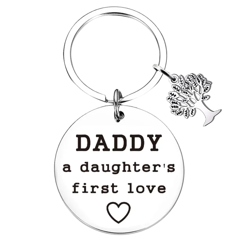 DADDY A Daughter's First Love Keychain Pendant Dad Gift Key Chains Father's Birthday Gift