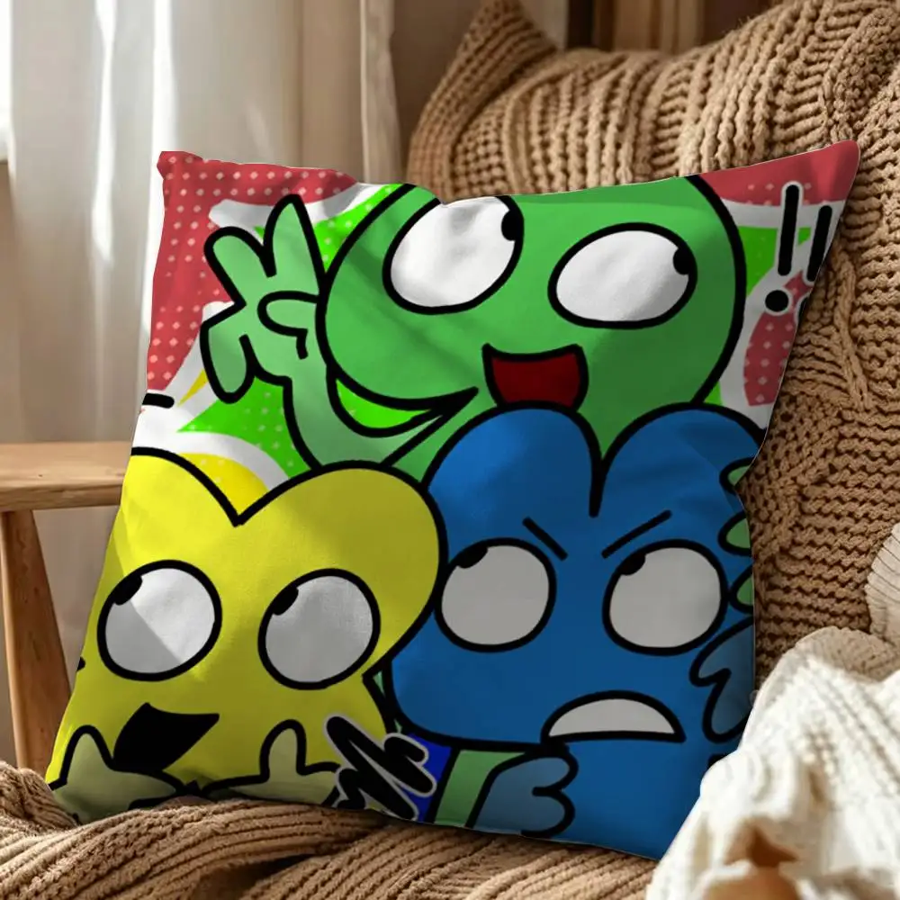 BFDI Battle for Dream Island Pins Square Pillow Case Multi Sizes For Car Home Bedroom Decor Custom Valentine Gifts