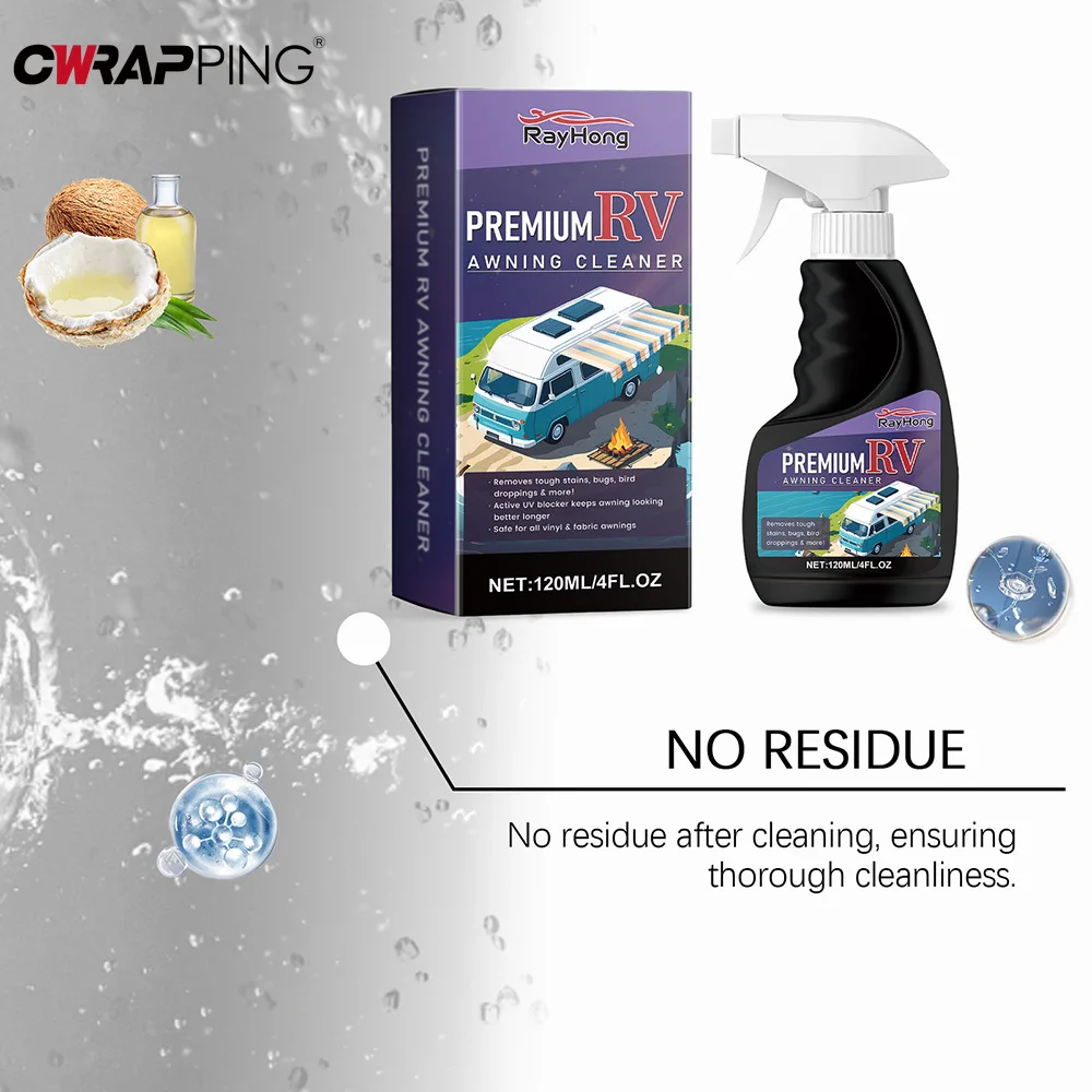 مظلة RV، مظلة تنظيف خاصة، بقع العفن المحددة، قماش كاشط عميق يزيل بسهولة لملحقات التخييم RV