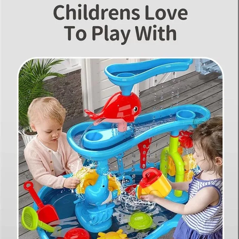 الصيف الاطفال الرمال المياه الجدول الأطفال ألعاب الشاطئ في الهواء الطلق حديقة قبو مجموعة الشاطئ الأطفال DIY بها بنفسك الوالدين والطفل اللعب التفاعلية #6