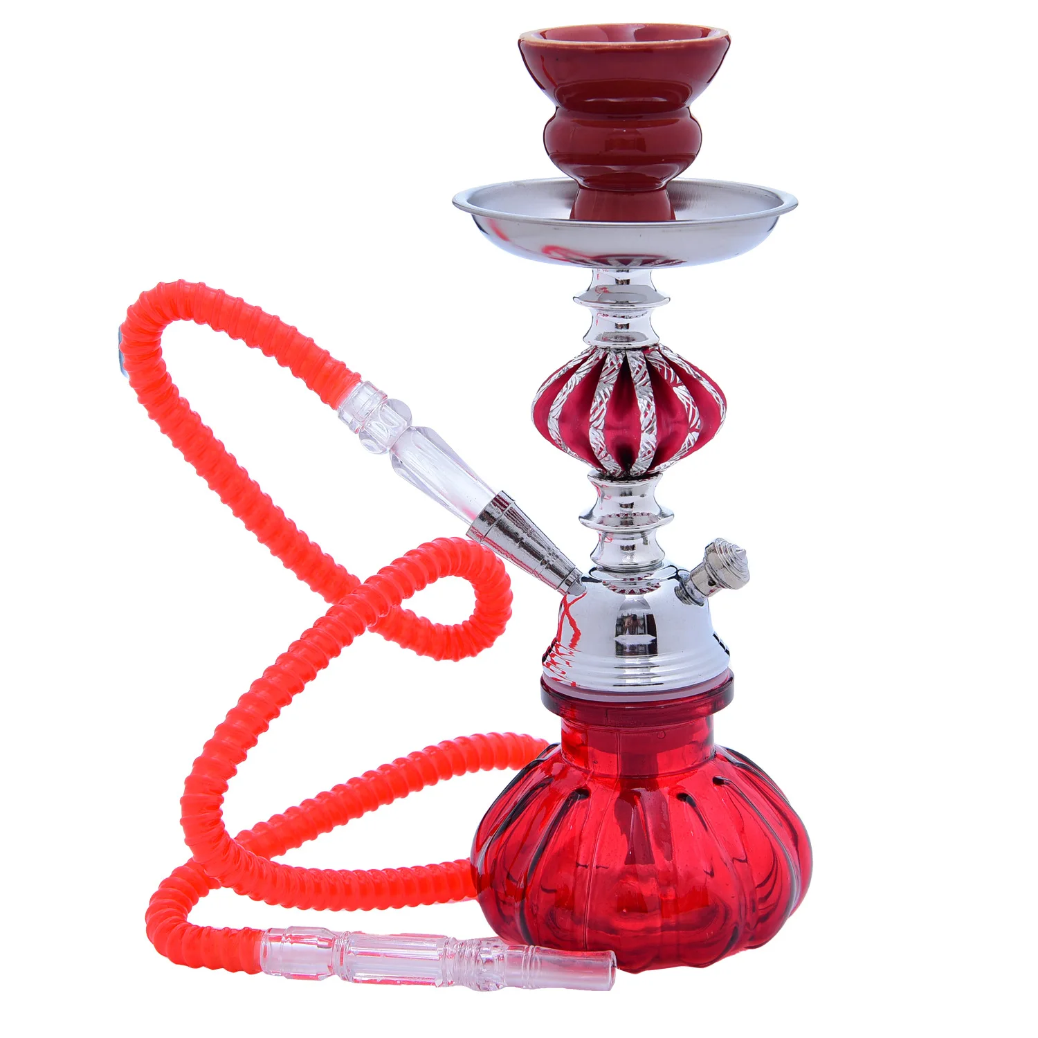 DEJAYA Small Hookah Set Travel Shisha Pipe Portable Narguile Chicha Pipe with Hose Bowl Tongs Charcoal Tray Smoking Accessories