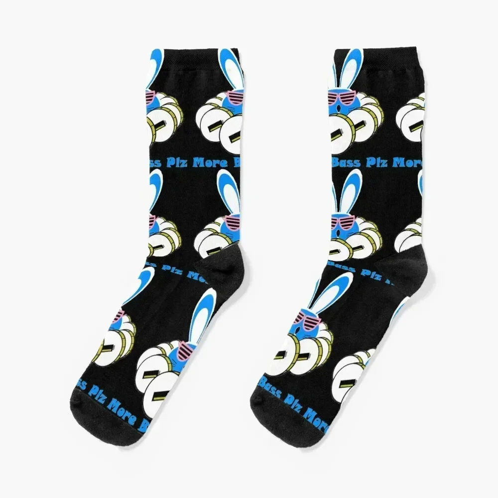 

Battery Bunny "More Bass Plz" Socks Rugby tennis hiphop happy Woman Socks Men's