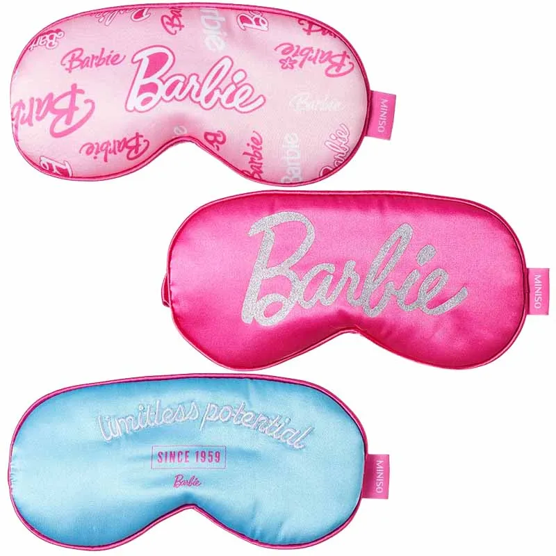 MINISO Barbie Eye Mask Cartoon Cute Office Lunch Break Sleep Eyepatch Travel Portable Light Blocking Eye Mask Girl Gift