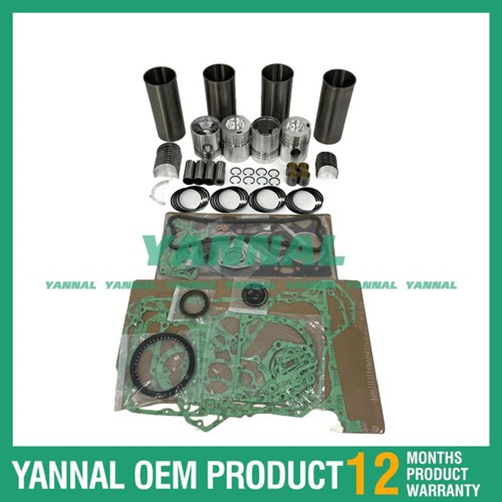 

4 PCS Overhaul Rebuild Kit With Gasket Set Bearing For Perkins 4.248 Engine