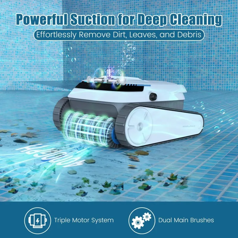 روبوت حمام السباحة اللاسلكي، جدار التسلق التلقائي، منظف روبوت ذكي لحمام السباحة تحت الماء #5