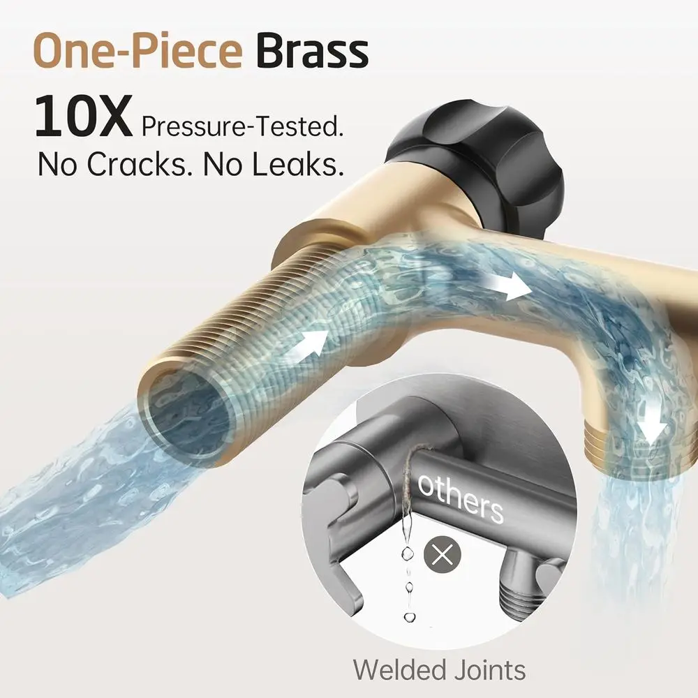 KES 全金属製RVシャワー蛇口、ホースと2機能シャワーヘッド付き、漏れなしキャンピングカー用シャワー蛇口交換、SUS304ハンドヘルドH