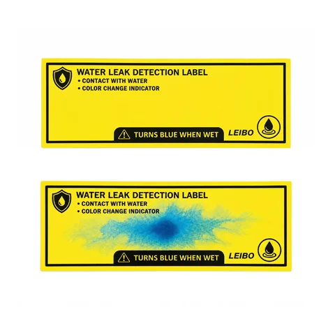 20pcs Water Leak Detection Labels 10x4cm Water Sensitive Color Change Stickers Turns Blue When Wet for Pipes Plumbing