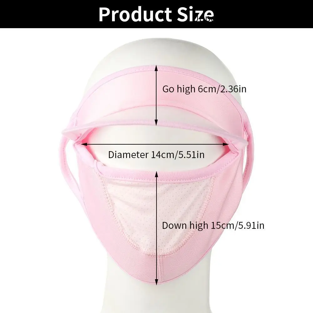 Ice Silk Women Sun Cap New UV Protection Breathable Full Face Mask Dust-proof Sunscreen Mask Cycling