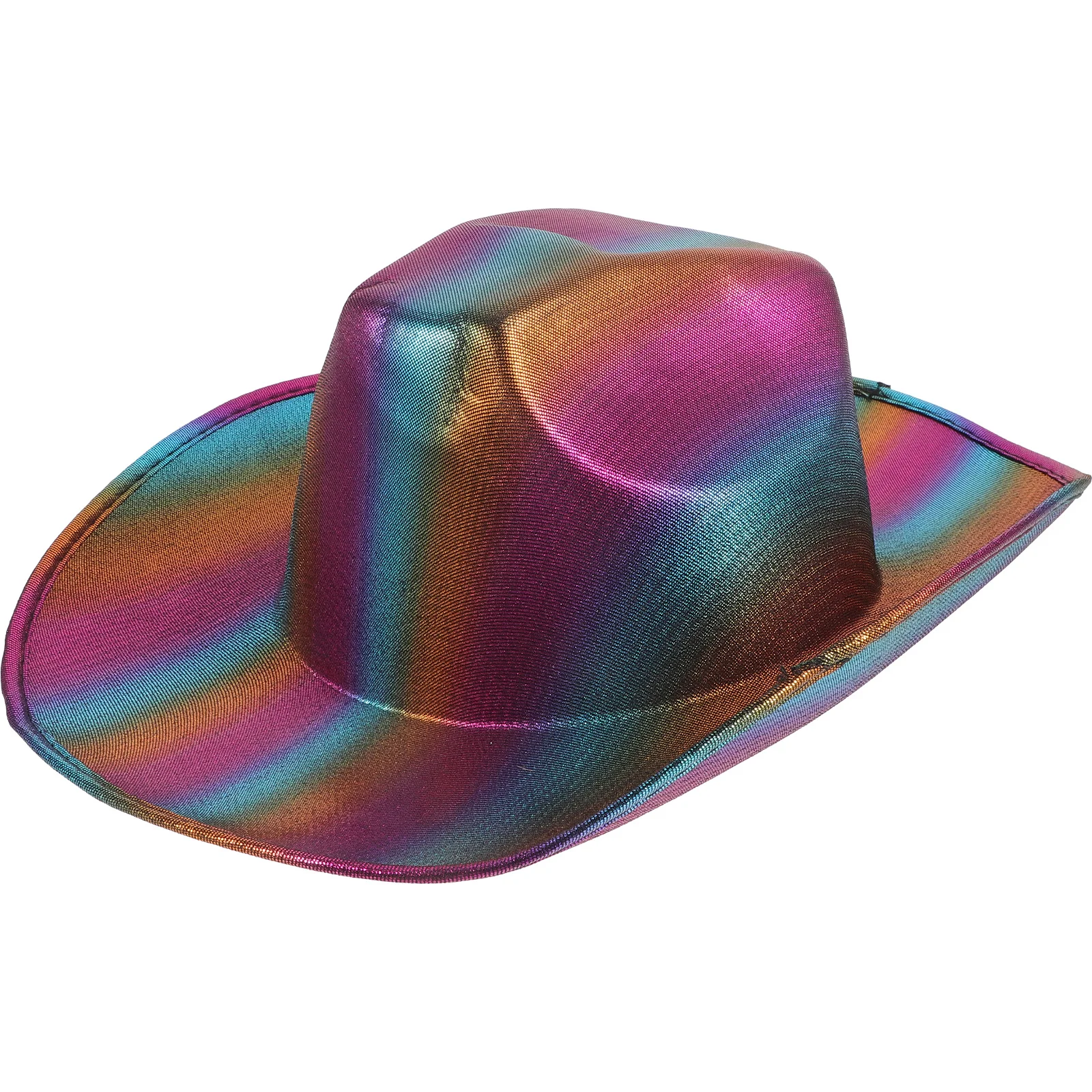

Rainbow Cowgirl Hat Gold Foil Comfortable Adjustable Party Performance Disco Hats For Women Sparkly Western Hat