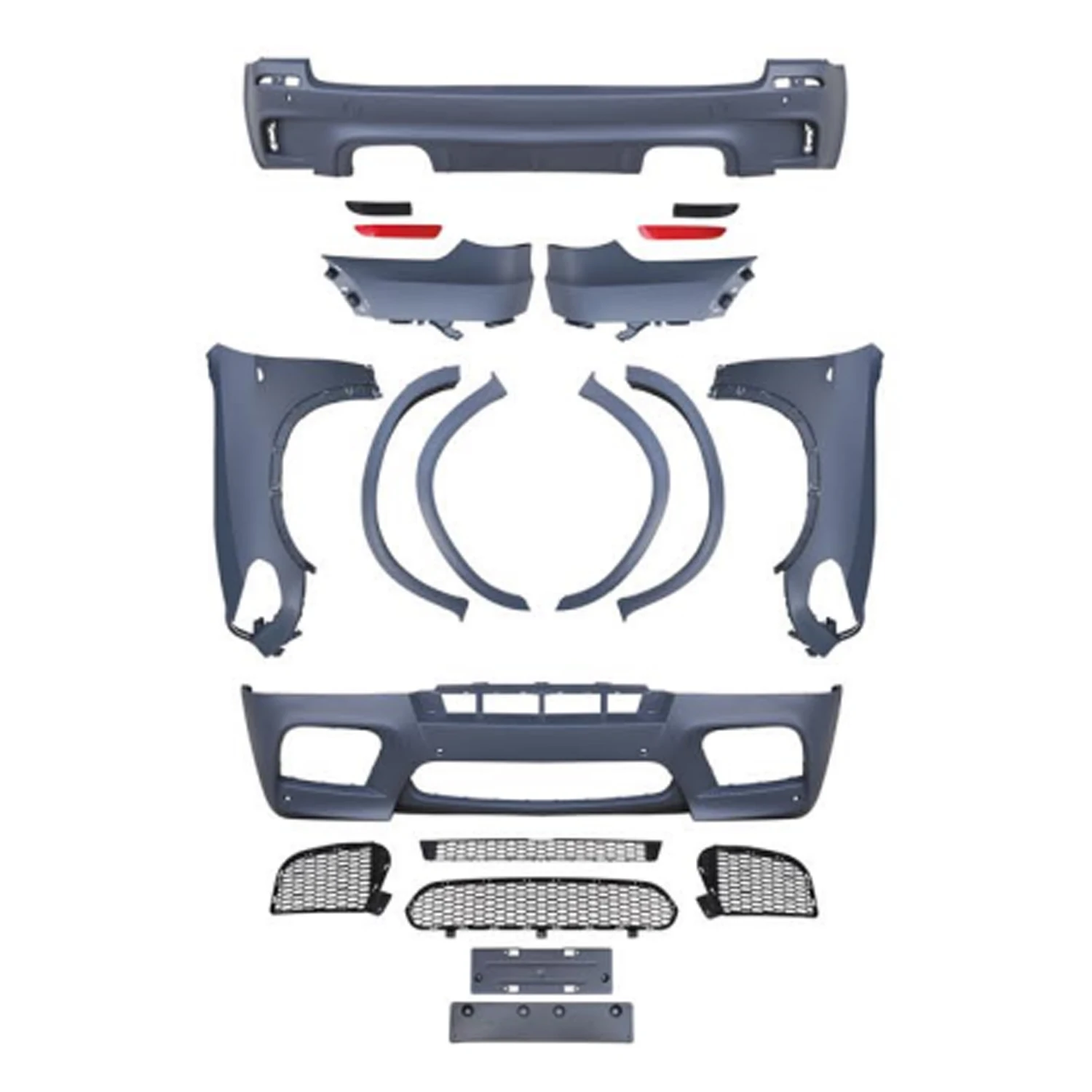 

X5M Style Car Bumper Front Lip Rear Diffuser Side Skirt Vents Spoiler Body Kit for BMWs X5 E70 2007-2010