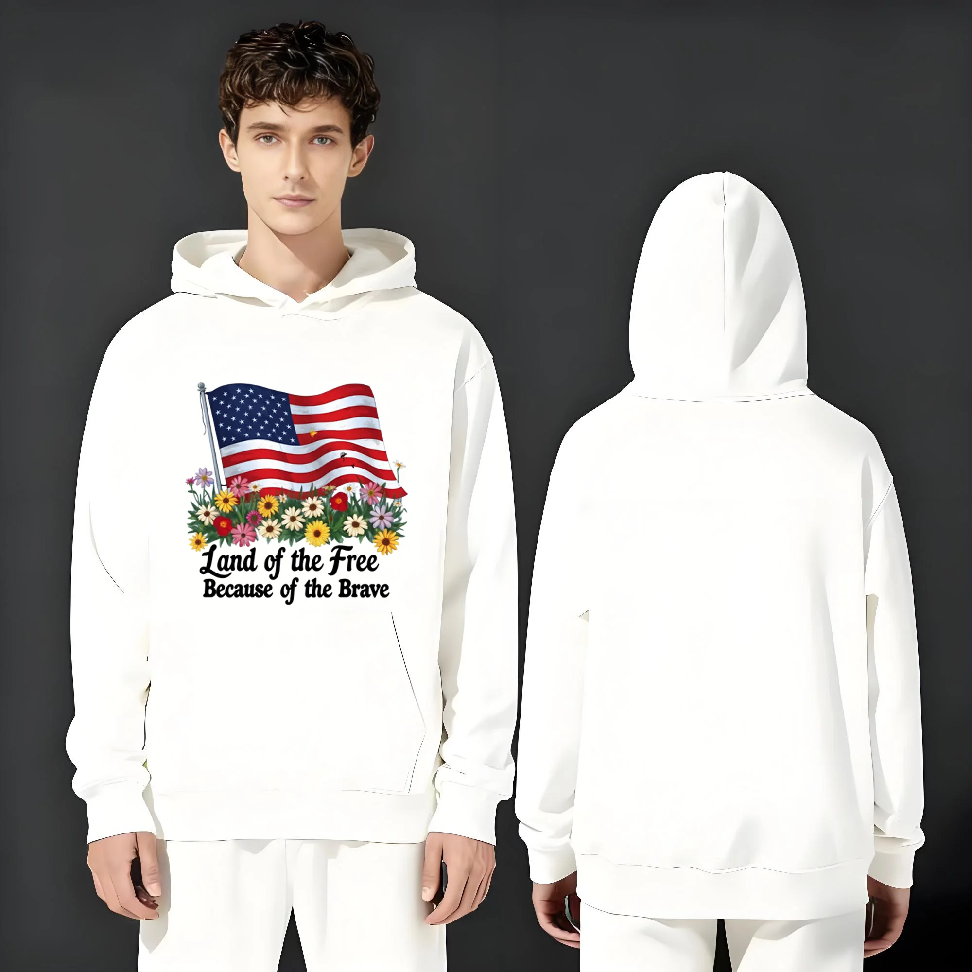 

Новейшая модная повседневная толстовка с капюшоном весом 330 г весом 2025 года подходит как для мужчин и женщин с принтами национального флага.