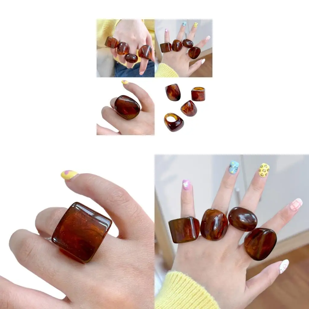  Modern Art Resin Ring User Friendly Material Fashion Finger Accessory Gift