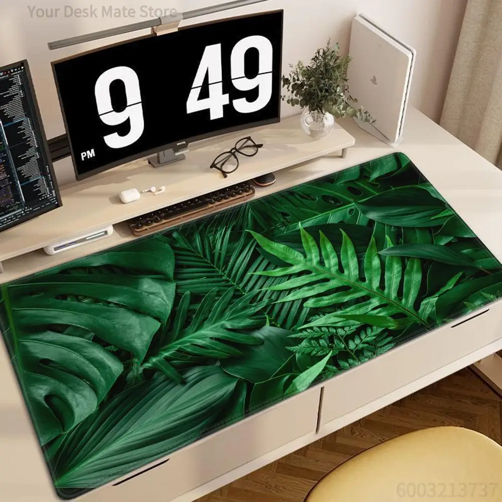 Tropical Plant Leaves Mousepad Large Gaming Mouse Pad LockEdge Thickened Computer Keyboard Table Desk Mat