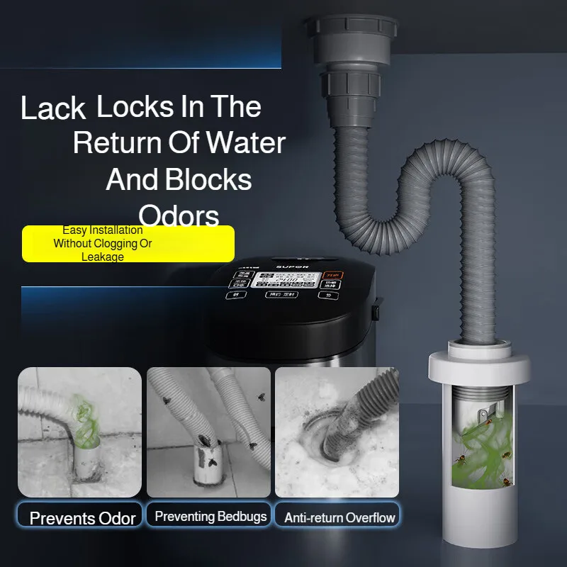 Accessori per tappi di tenuta per fognature da cucina Anello deodorante Tappo per tubo di scarico Tappo per bacino per verdure Anello di tenuta per fognature Sigillante anti-traboccamento