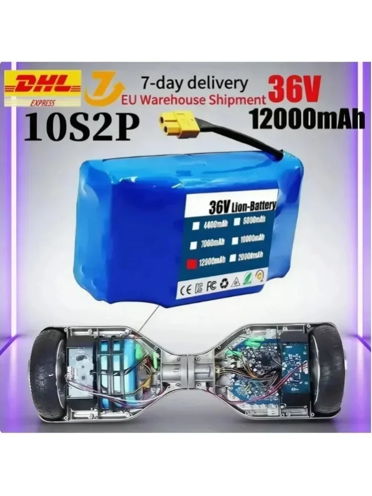 Hochwertige Lithium-Ionen Wiederaufladbare 36V 12000mAh 10S2P Batterie für Elektrische Selbstbalancierende Roller Hoverboard Einrad