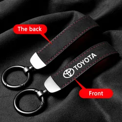 Suede Car Logo Keychain Pendant Keyring Hanging Men Gifts For Toyota Prius Corolla Rav4 Yaris Verso Camry Interior Decals