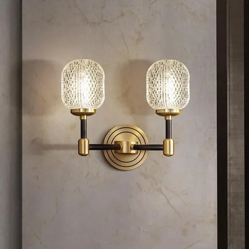 

2026 Modern LED Crystal Wall Lamp Indoor Porch Garden Dining Bedroom Bedside Decoration Lighting Lamp Copper Living Room Wall Li