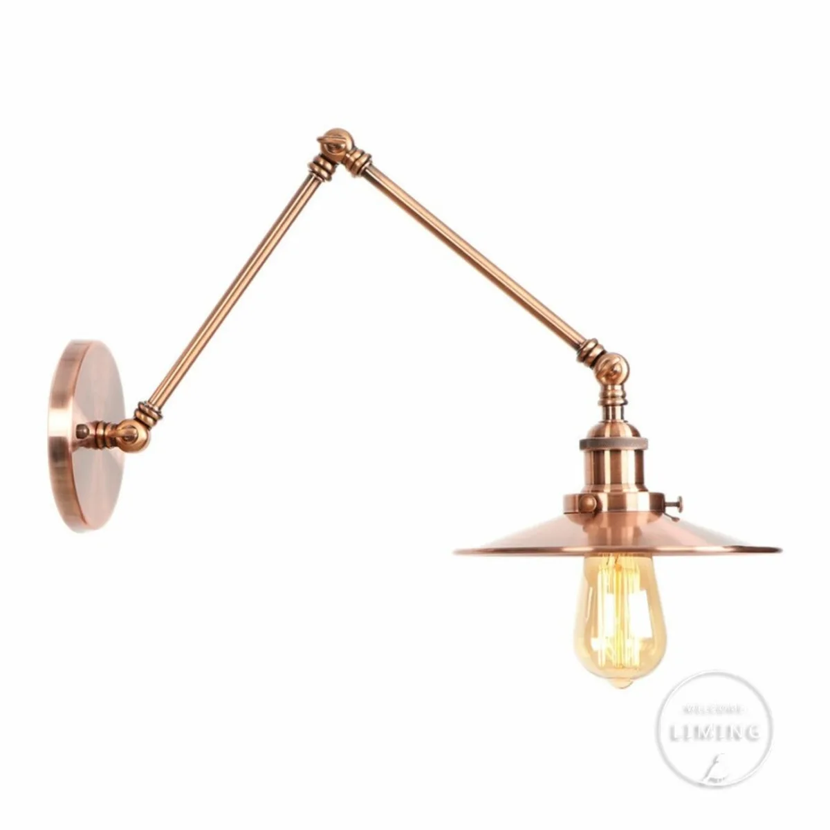 Loft Style Retro Brass Wall Lamp Vintage Brass Swing Long Arm Wall Light Edison Lighting Wandlampen Apliques Pared Aplike