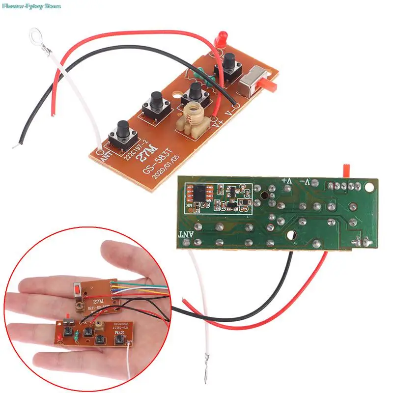 1set 4CH RC telecomando 27MHz circuito PCB trasmettitore e ricevitore parti della scheda con sistema Radio Antenna