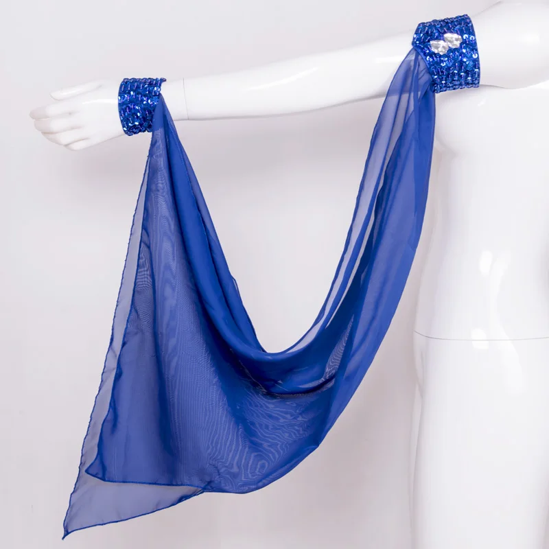 11 kleuren verstelbare chiffon pailletten armband buikdans accessoire twin ringen arm mouw wrap voor vrouwen danser kostuum groothandel