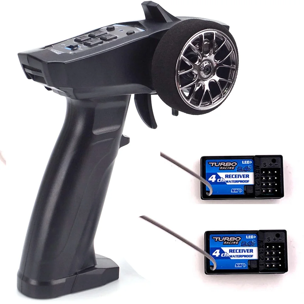 Turbo Racing 91803G-VT RC 2.4GHz 4CH Radio Transmitter Remote Controller with 4CH Receiver for RC Car Boat PK FS-GT3B