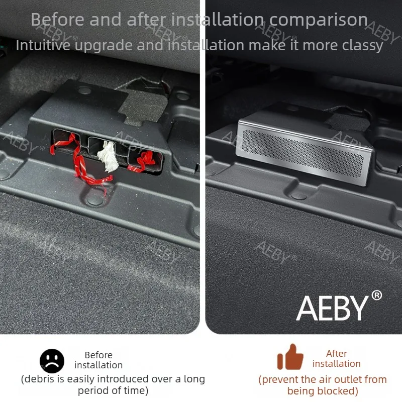 

For BYD Song Pro DM-i 2020-2026 MAX Stainless Steel Seat Vent Cover,Rear Seat Dust Cover,Under Seat Air Vent Protector,interior