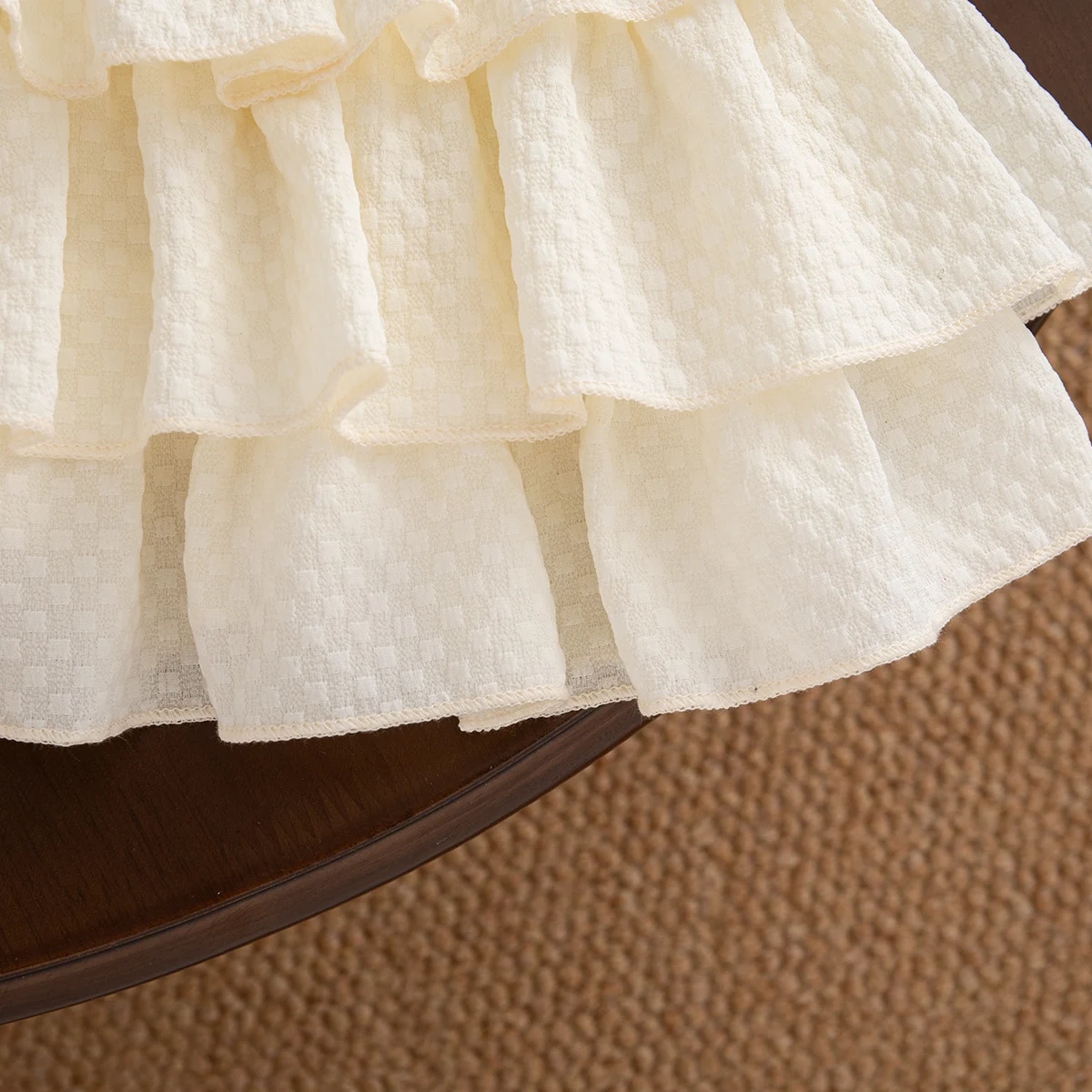 Baby-Mädchen-Kleidungsset: Rote Strickjacke mit Schleife und ärmellosem mehrlagigem Kleid, 2-teiliges Prinzessinnen-Outfit für Mädchen für die Weihnachtsfeier – Detail 13