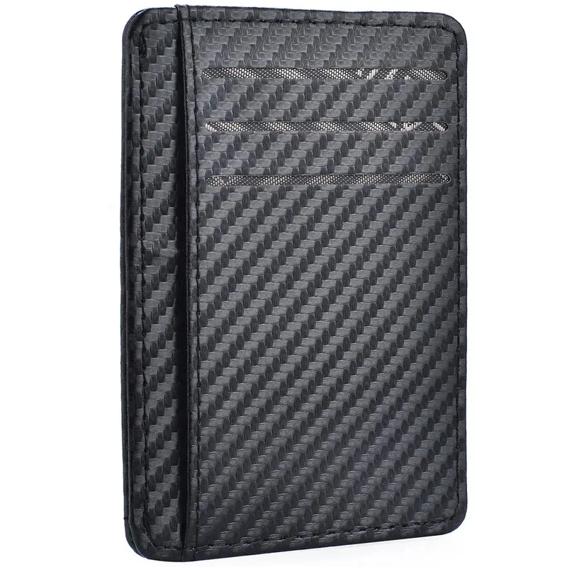 

Men's Minimalist Anti Rfid Shielded Ultra Thin PU Wallet Men's Anti Protection Magic ID Credit Card Clip