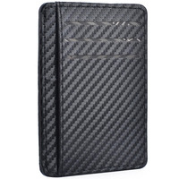 Men's Minimalist Anti Rfid Shielded Ultra Thin PU Wallet Men's Anti Protection Magic ID Credit Card Clip