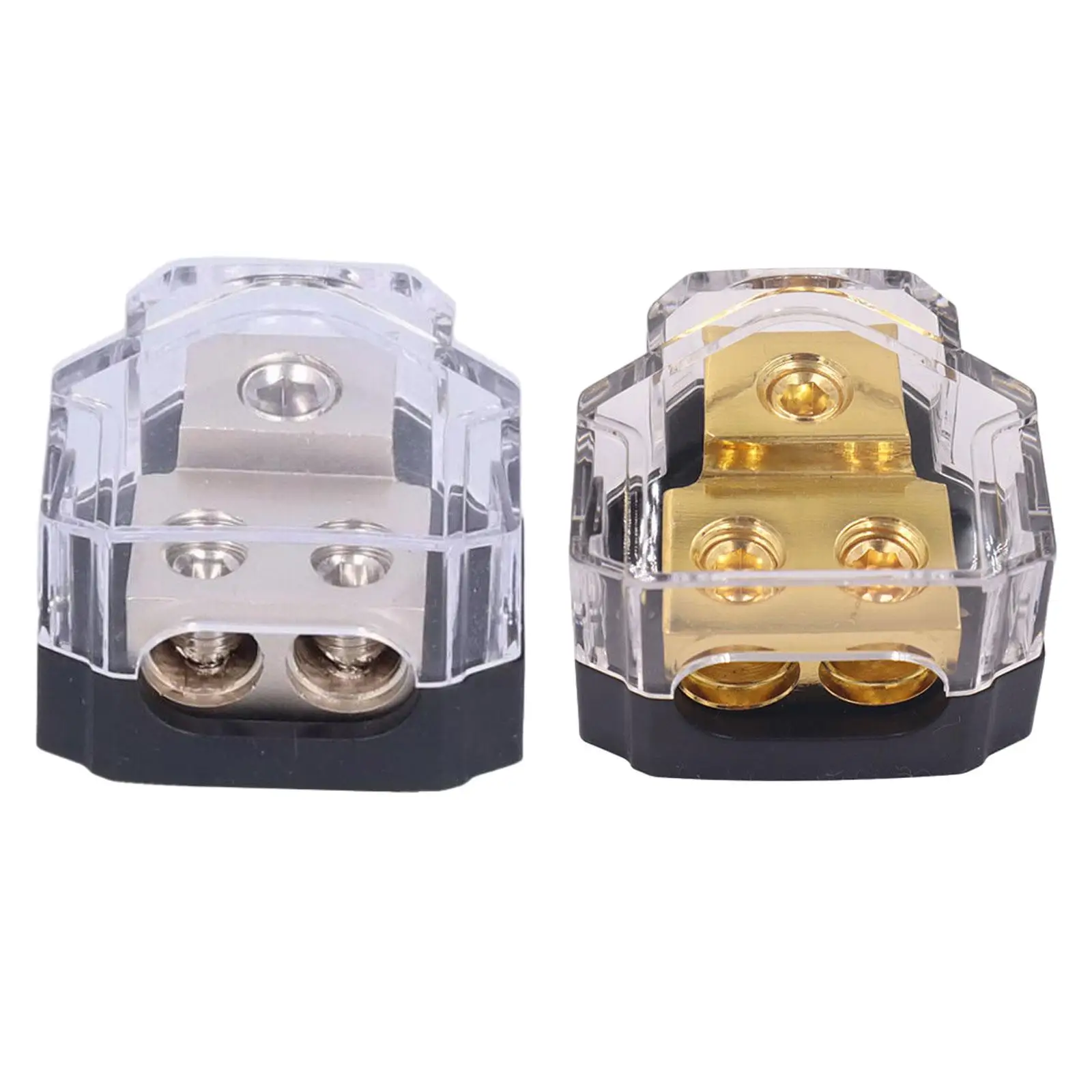 2 Way Power Distribution Block for Car Audio Accessories Clear Cover Simple Installation Replace Parts Durable Connecting Block