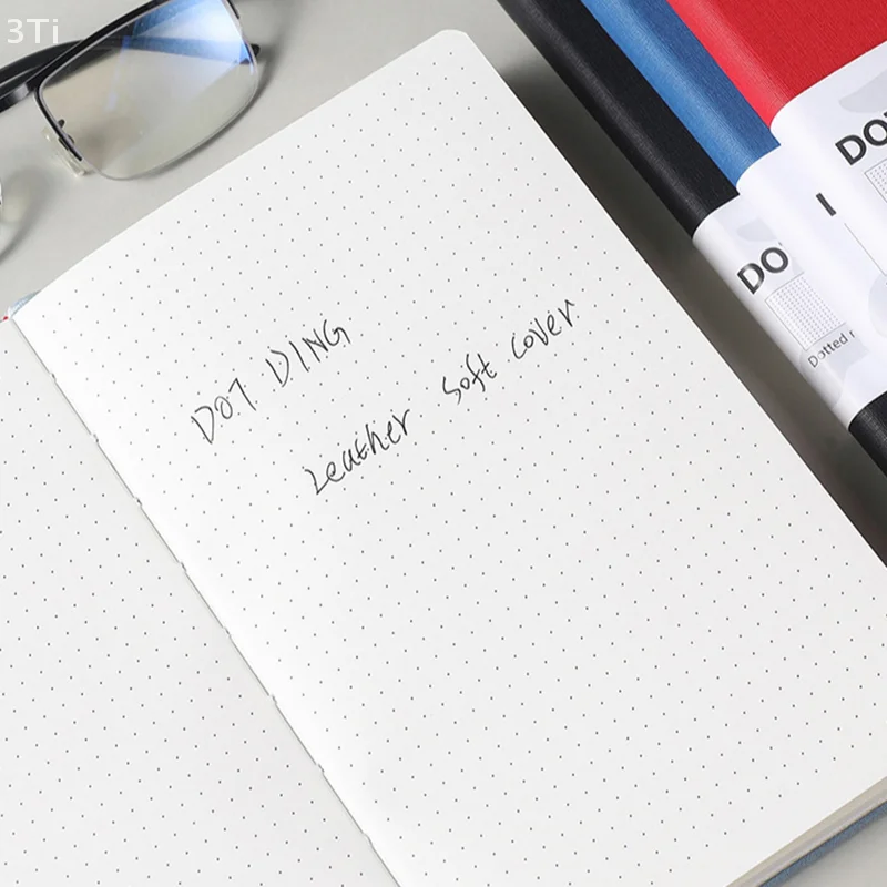 Leather Covered BUJO PlannerJournal Dots Grid Pages A5 Size 80 Sheets 100 GSM Ivory White Paper Notebook Dotted