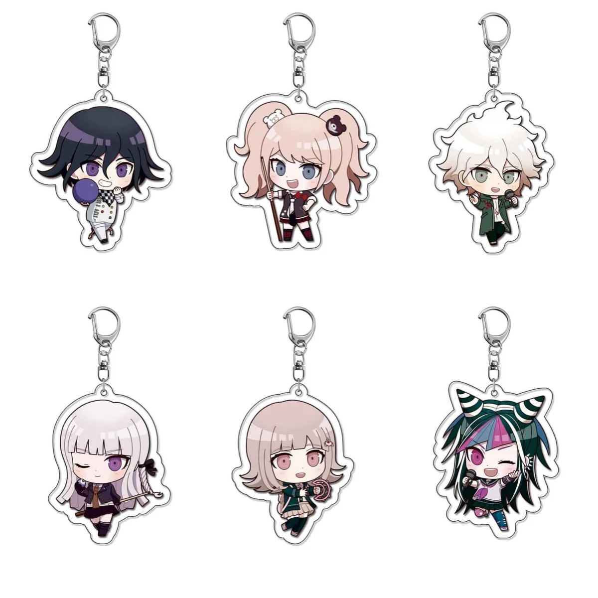 Danganronpa Double Sided Acrylic Keychain Q Version ChiaKi Nagito Kokichi Junko Kyoko Ibuki Keyring Pendant Fans Collection Gift