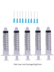 10ml Luer Lock Syringes+ 21g38mm + 20g 19g 18g 16g  Injection Needles Injection Tool Sharp Pointed Needles Disposable Needle