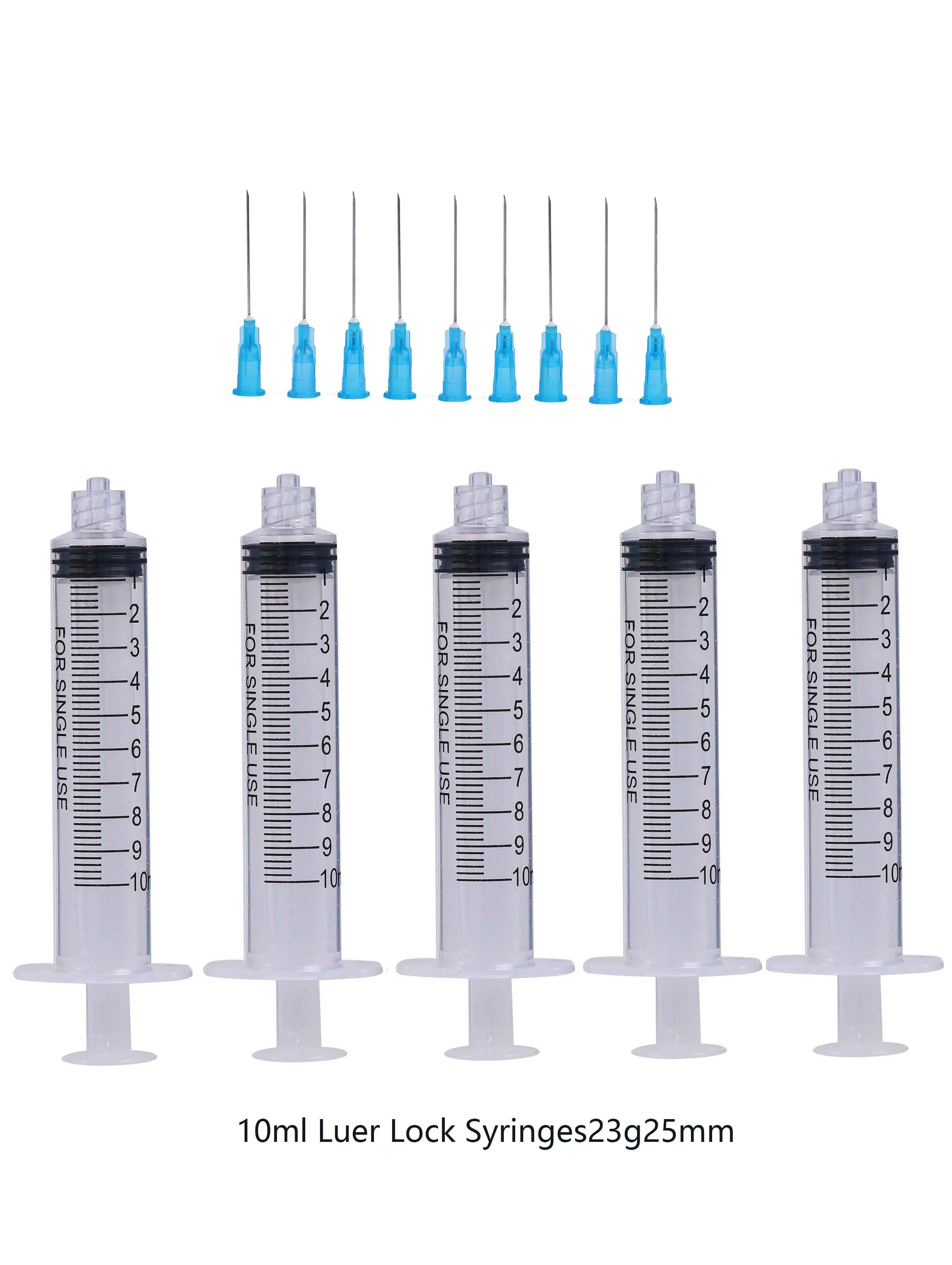 Seringas Descartáveis Luer Lock Agulhas Pontiagudas Afiadas 10ml 21 mm 38 mm 20g 19g 18g 16g Ferramenta de Injeção