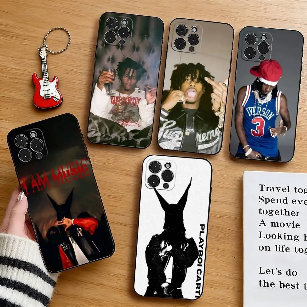

P-Playboi C-Carti Rapper Phone Case For iPhone 17, 16,15,14,13,12,11 Plus,Pro Max, Others Soft Black Cover