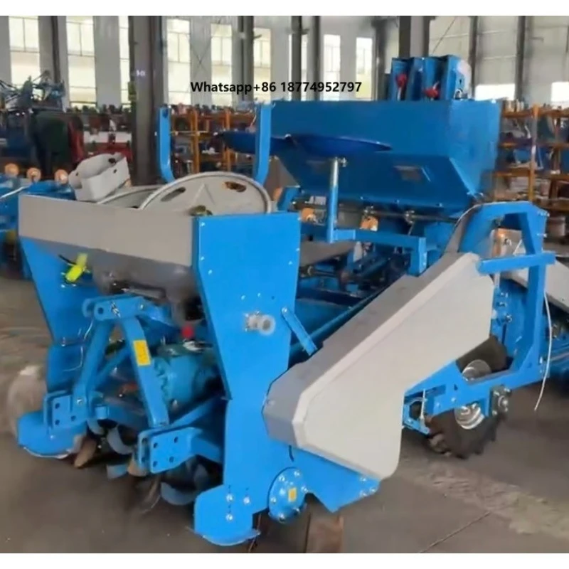 High Efficiency Motor-Powered Potato Planter / High Productivity Seeder with Gearbox / 2 Row Attachment for Small Farms