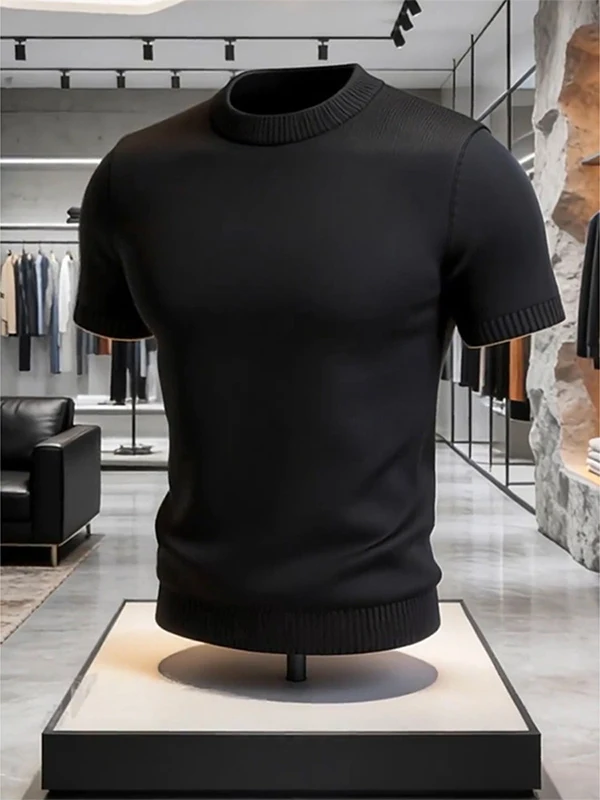 

Мужская трикотажная футболка в американском стиле, приталенная, с коротким рукавом, весна-лето, свободный крой, повседневная, базовый слой, топ