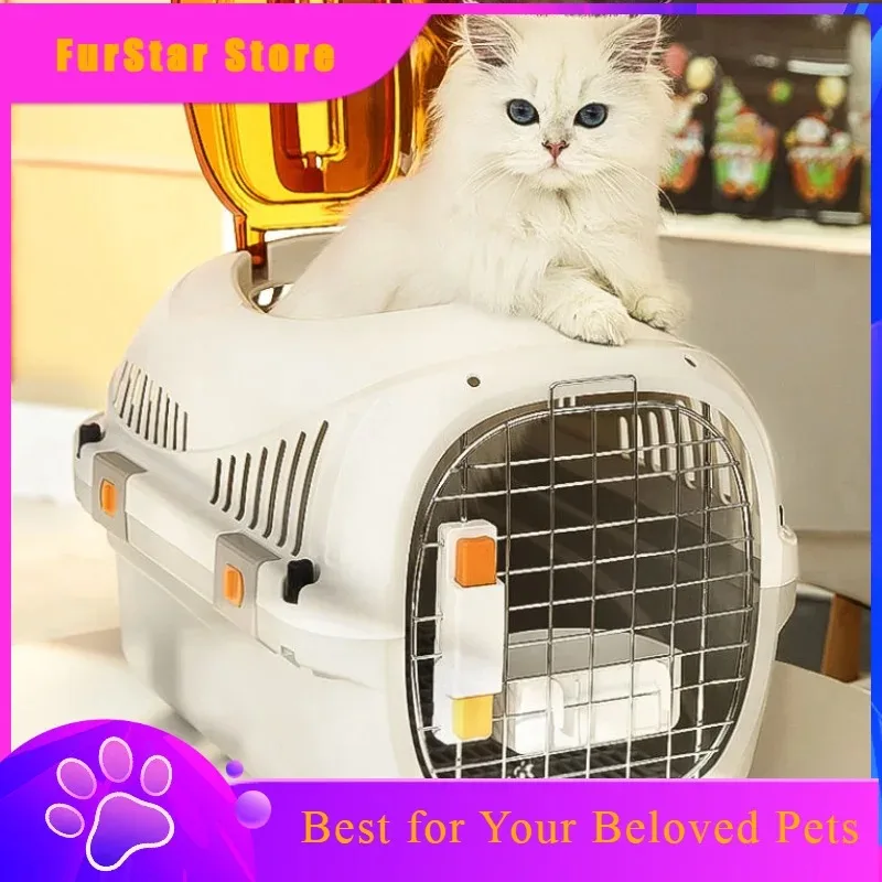 FurStarPet Air Box Portable Pet Travel Box Small Dog Outdoor Car Cage Ventilated Pet Transport Box Multi-function Cat Cage