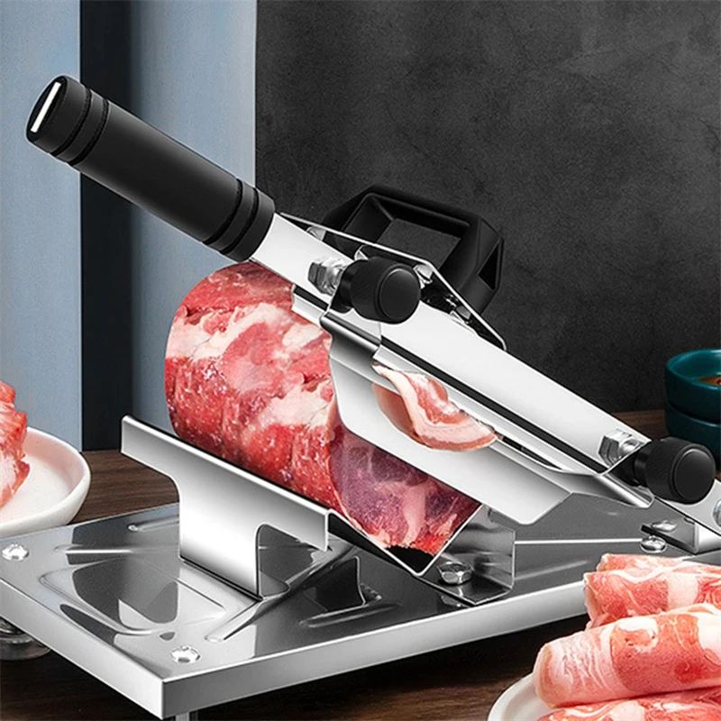 Manual Meat Slicers Machine Home Frozen Meat Slicer Stainless Steel Food Cutter Slicing Lamb Beef Vegetable Meat Potato Cutter