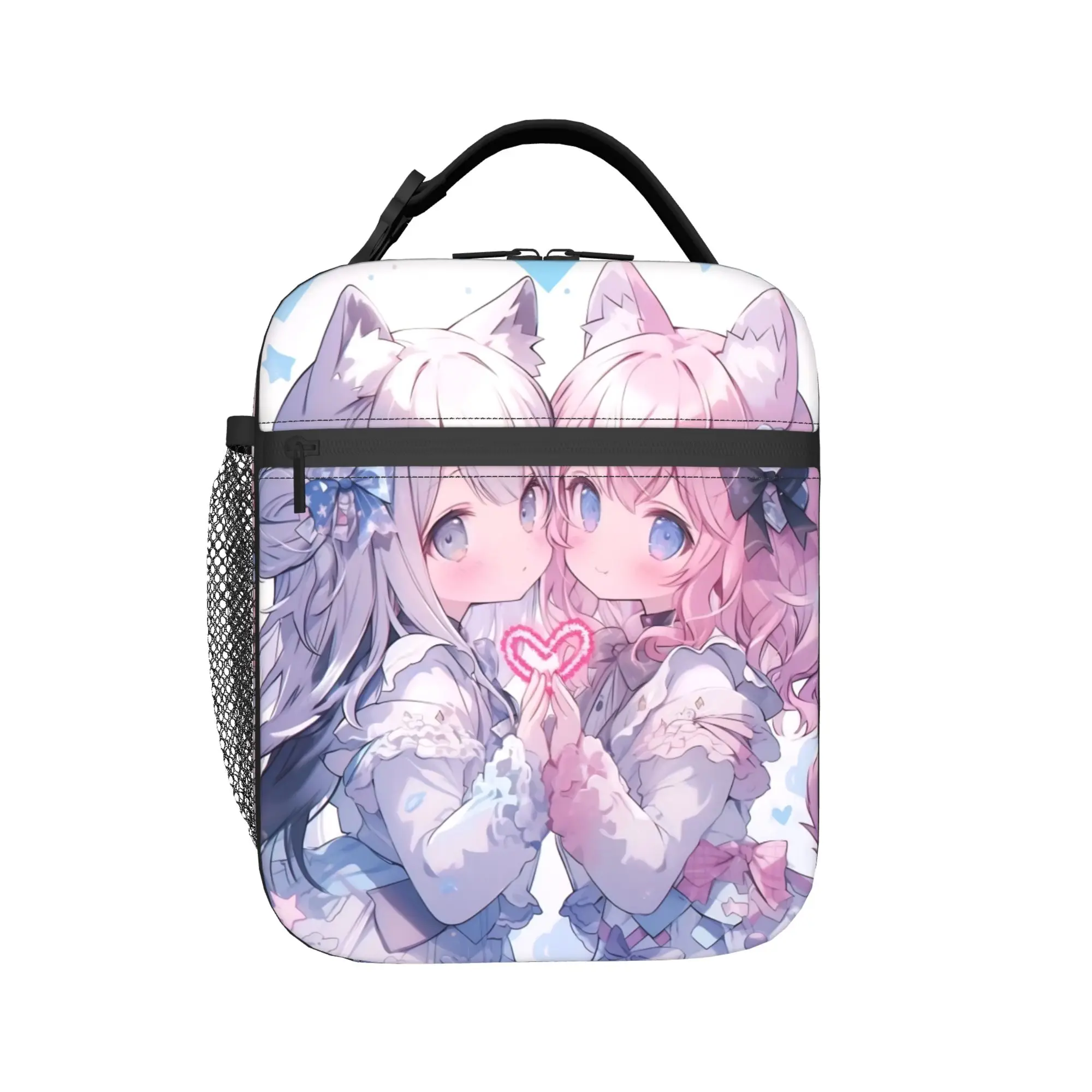 Insulated Lunch Bags Twin Cat Girls Product  Storage Food Box New Arrival Thermal Cooler Bento Box For Office